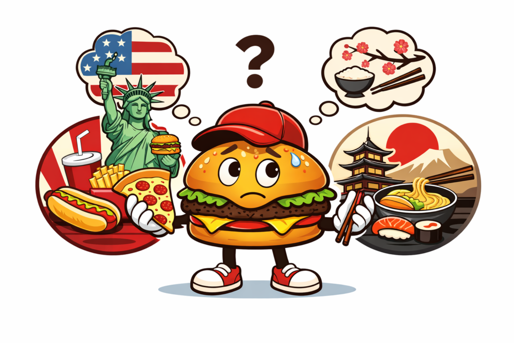 Illustrazione di brand food che sceglie un nemico simbolico nella cultura del cibo